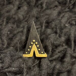 Black and Gold Geometric Ring